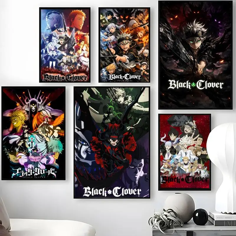 Black Clover Grimoire - B-Black C-Clover Poster Autocollants muraux imperméables