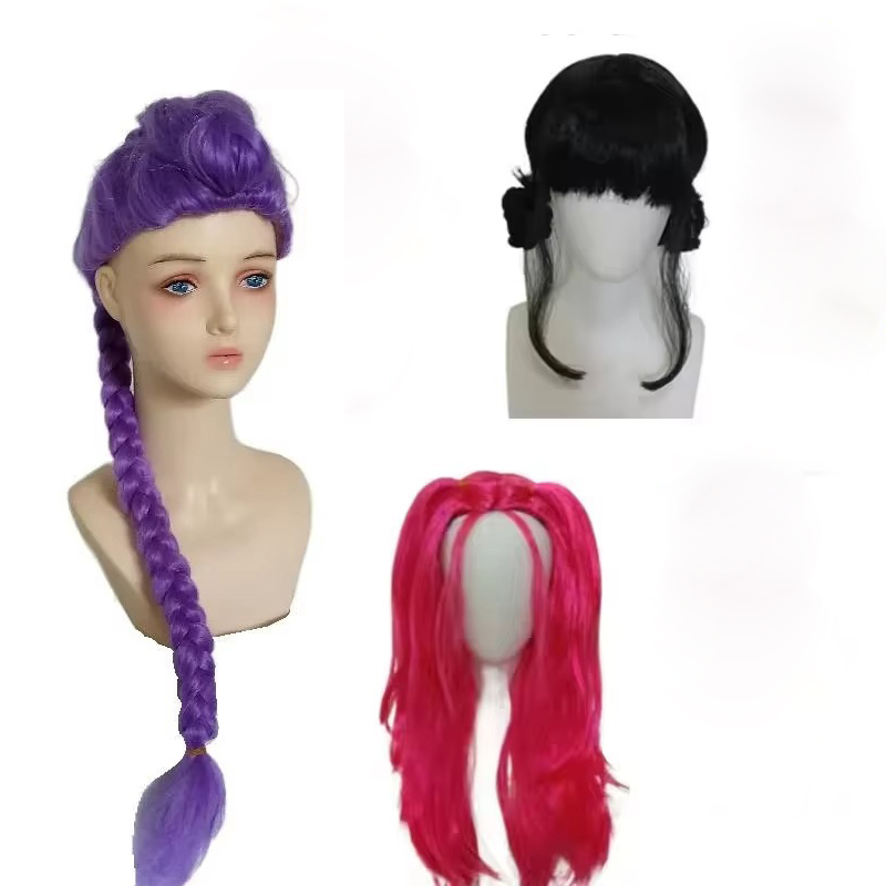 Perruque synthétique longue tr - Anime Cosplay Girl With Black Hair avis et prix