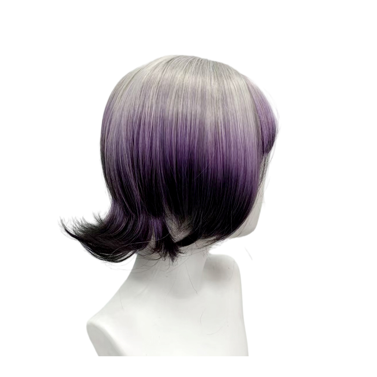 Perruque Bob Ombrée Gris Viole - Anime Cosplay Girl With Black Hair avis et prix